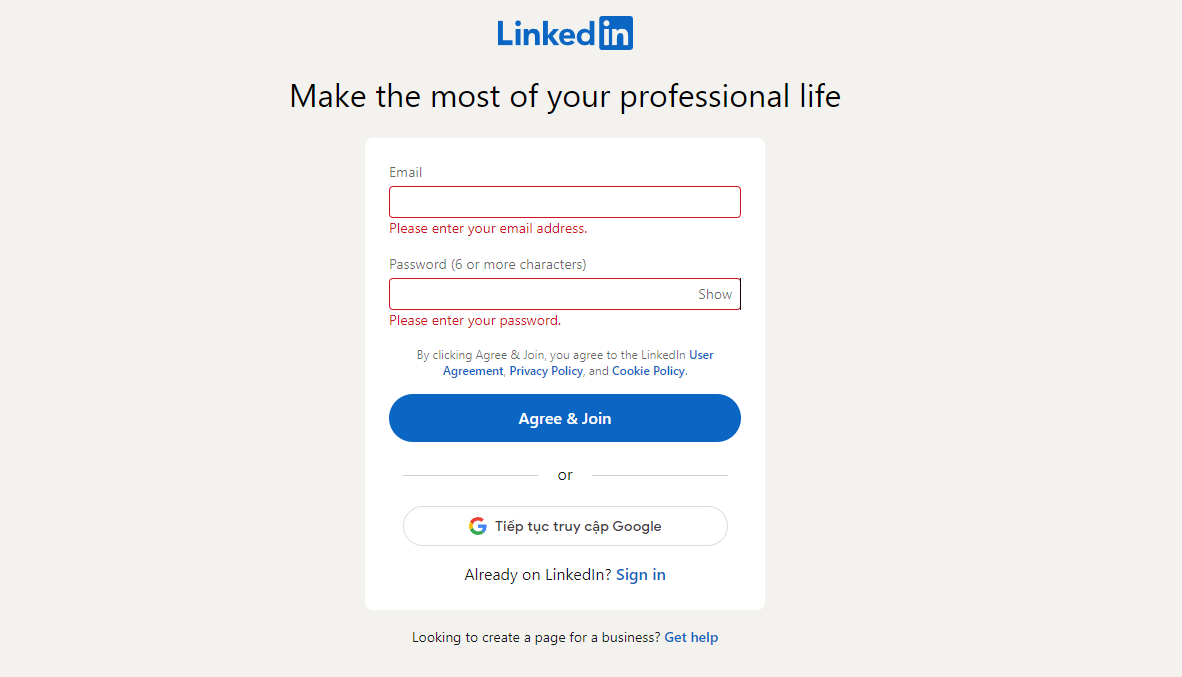 Tạo Account LinkedIn