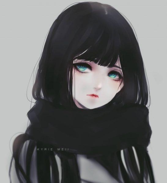 Hình ảnh anime girl buồn với đôi mắt đẹp