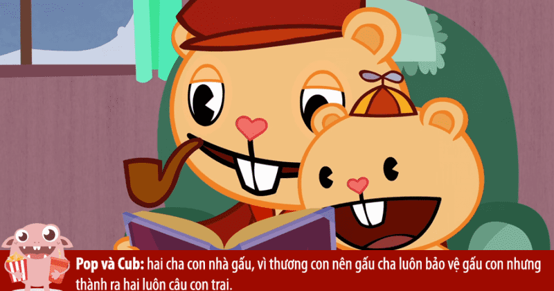 Pub and Cub: Hai cha con nhà gấu yêu thương nhau, nhưng gấu bố thường vô tình làm bị thương đàn con.