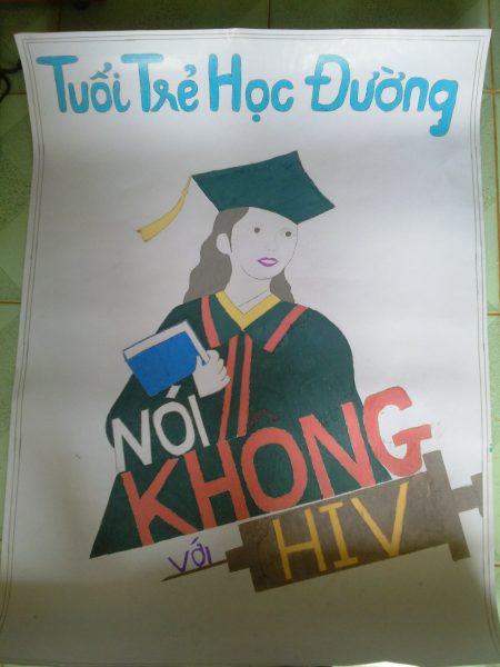 Poster tuyên truyền phòng chống HIV/AIDS ở trường rất đẹp