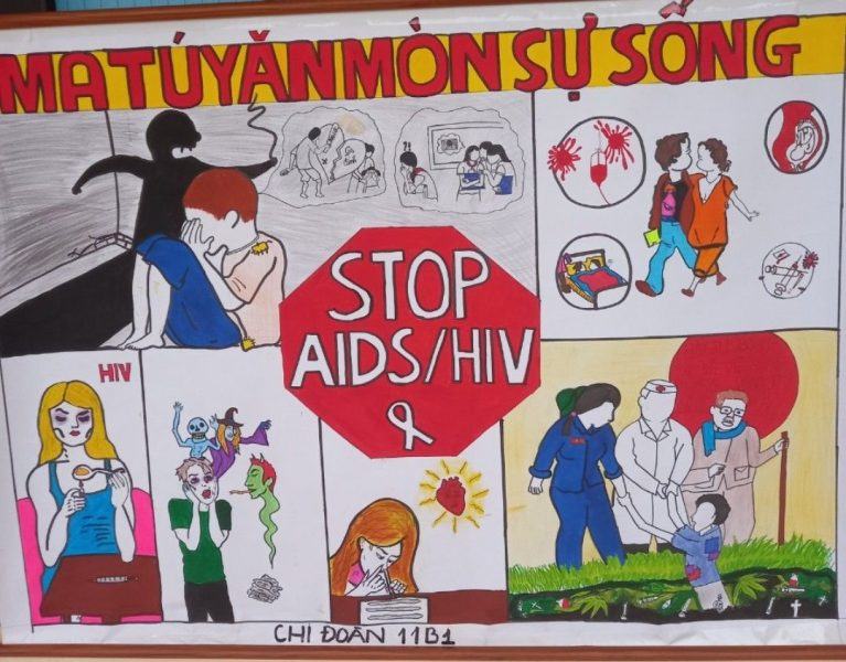 Vẽ đẹp phòng chống HIV AIDS bằng sáp