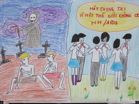 Dựa vào chủ đề phòng chống HIV/AIDS học sinh tránh xa nguồn lây bệnh AIDS