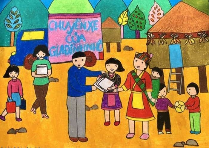 Hồ Chí Minh vẽ bức tranh thanh niên xung phong