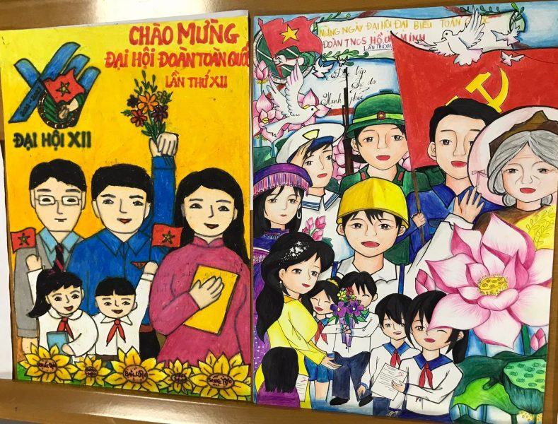 Vẽ tranh Đoàn TNCS Hồ Chí Minh chào mừng Đại hội Đoàn toàn quốc
