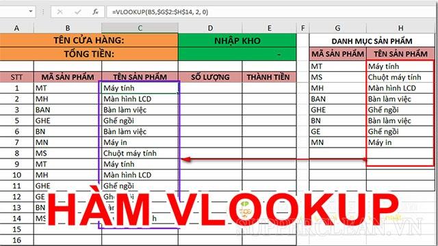 cách sử dụng vlookup