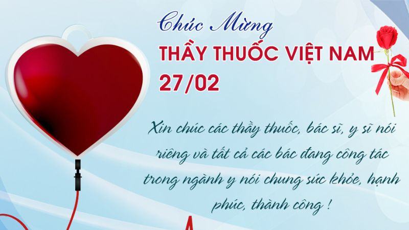 Thiệp đẹp chúc mừng ngày Thầy thuốc Việt Nam 27/2