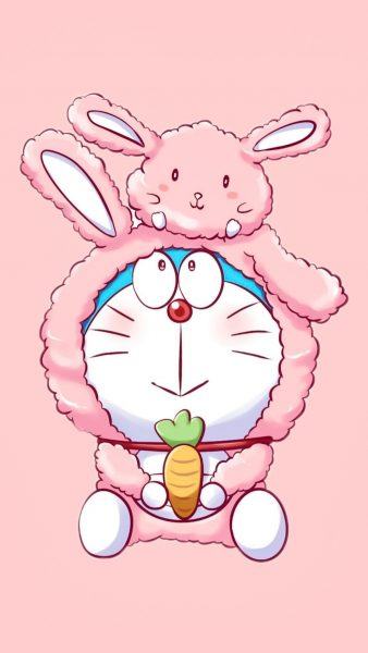 phim hoạt hình doraemon ăn mặc như một con thỏ hồng