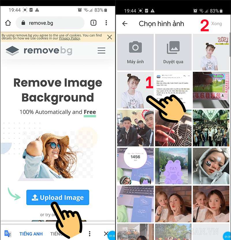 Truy cập trang web remove.bg để xóa phông chữ