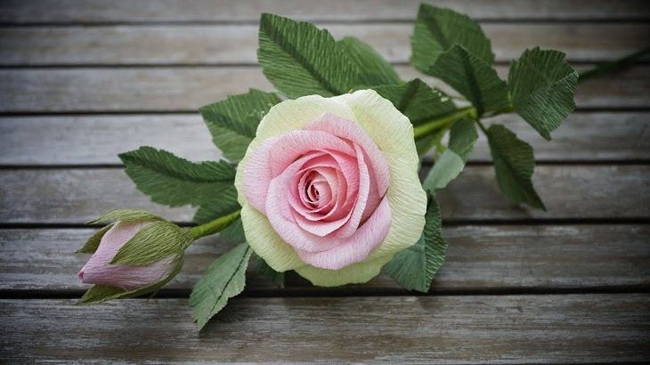 Cách làm hoa hồng ghép cánh bằng giấy nhún