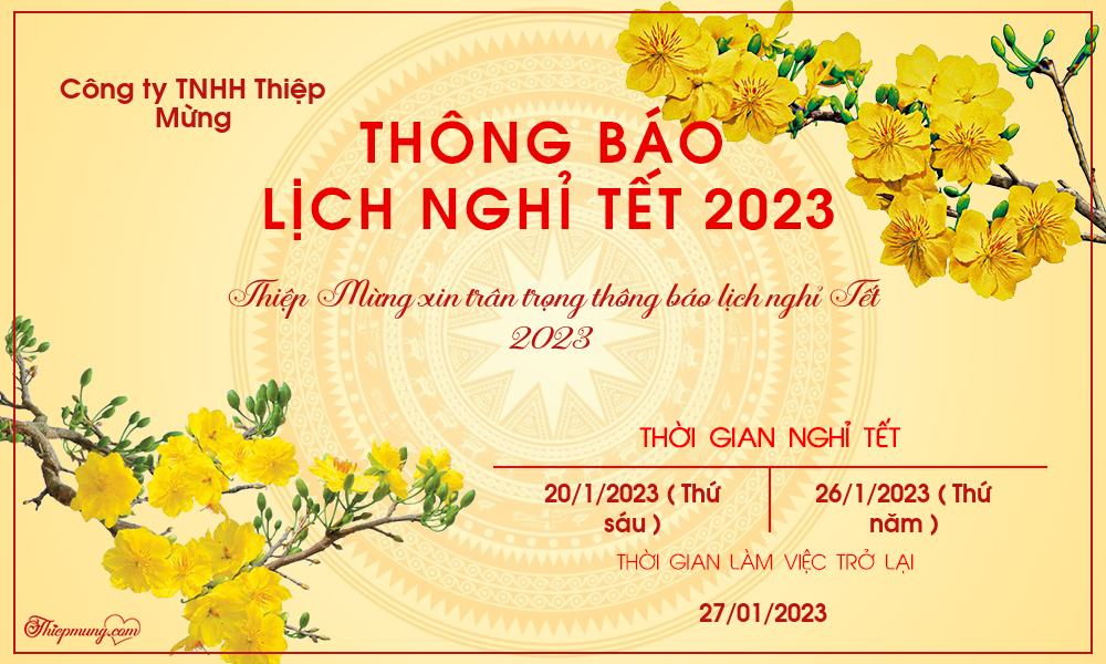 Tạo banner miễn phí thông báo lịch nghỉ Tết Nguyên Đán 2023 trực tuyến