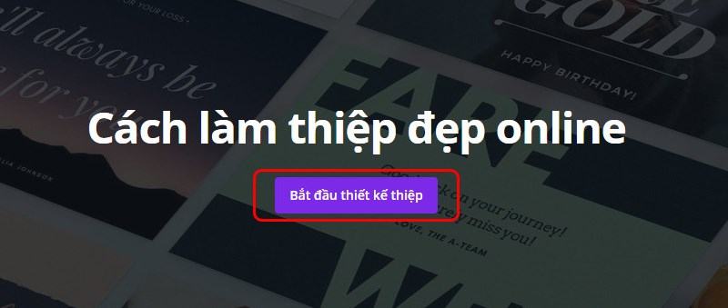 Nhấp vào Bắt đầu thiết kế thẻ.