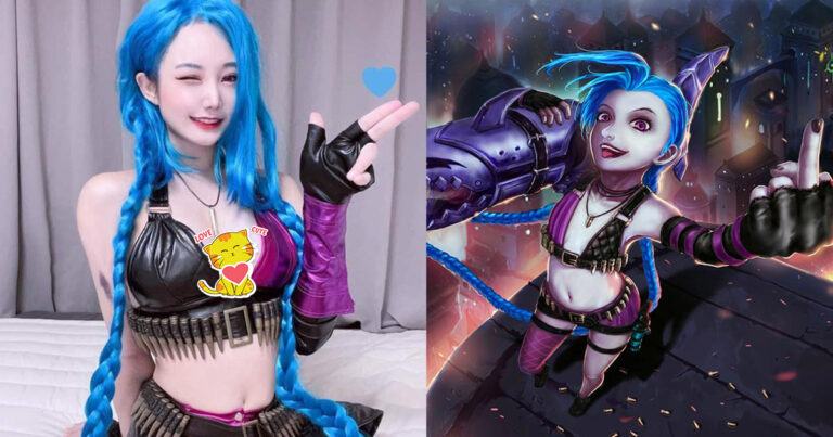 Cosplay Jinx Tốc Chiến giơ ngón tay hư nhưng một hành động 2 số phận