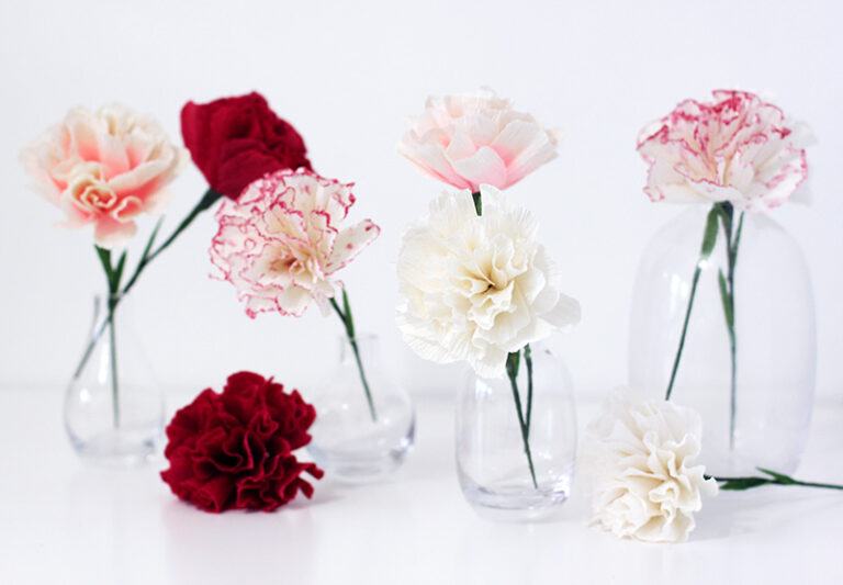 5 cách làm hoa cẩm chướng bằng giấy nhún đơn giản cực đẹp