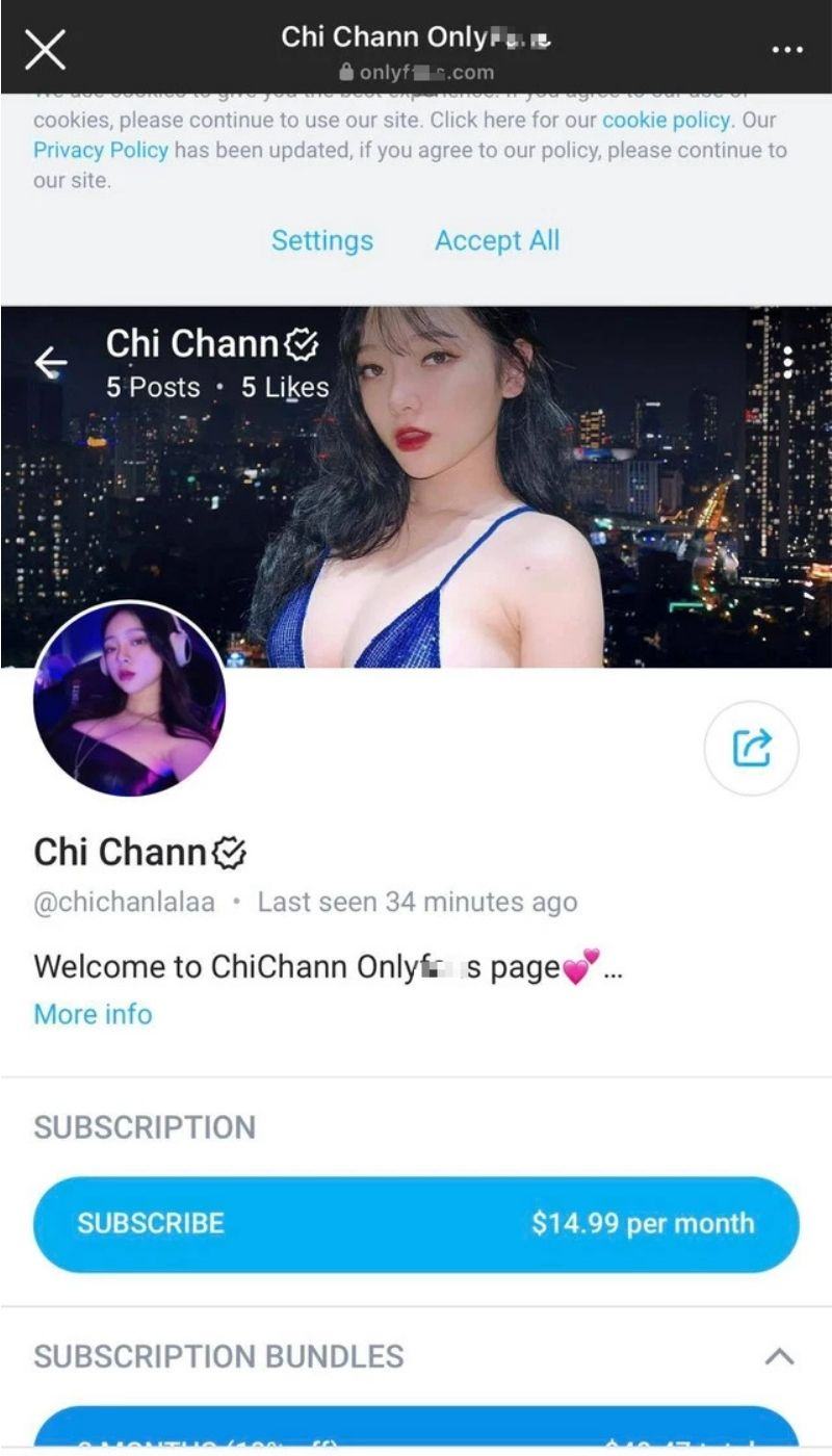 Trang của anh ấy trên Onlyfan