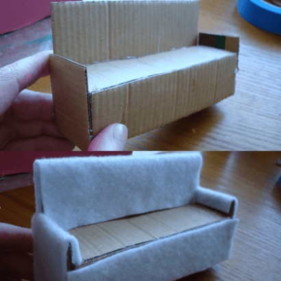 Mẹo làm ghế sofa bằng bìa cứng