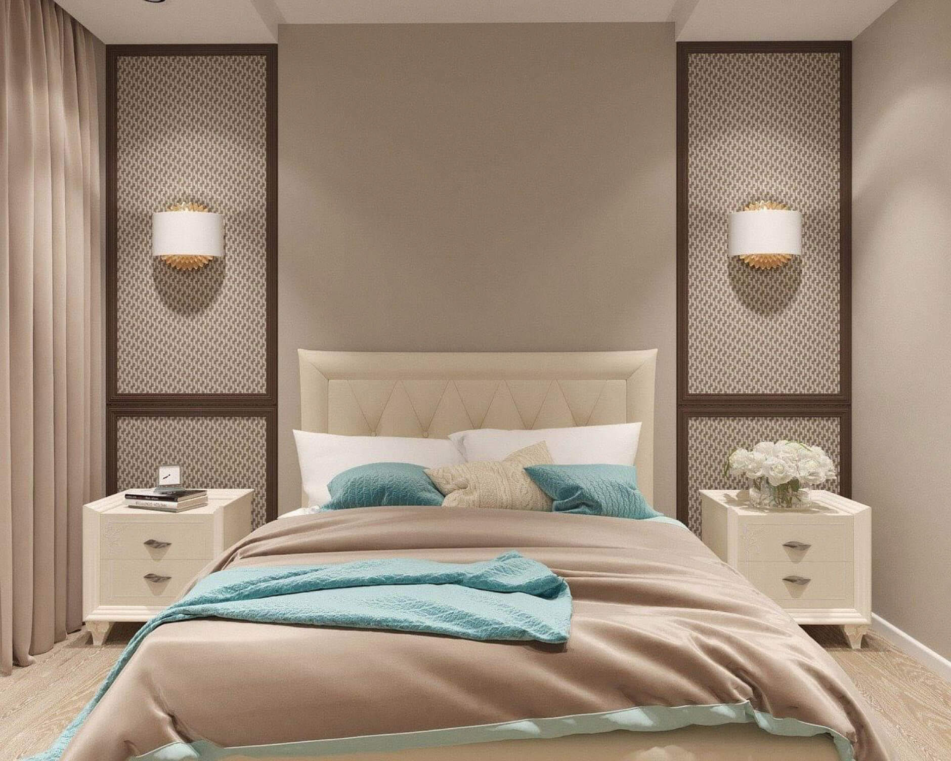 Trang trí phòng ngủ cho nữ với các gam màu trung tính