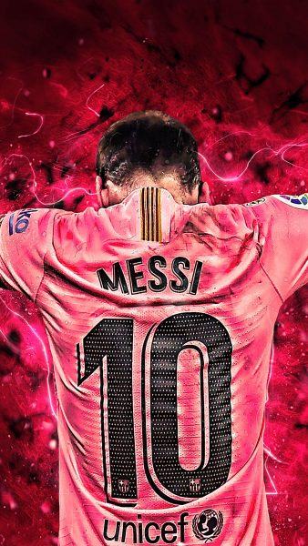 Ảnh của Messi trên màn hình đỏ