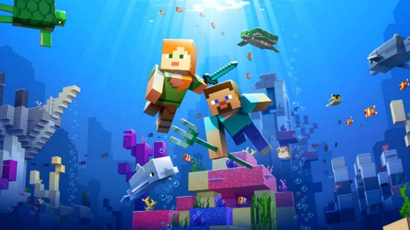 Một hình ảnh Minecraft lặn dưới biển