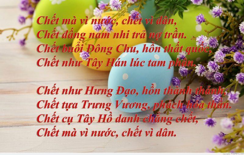 Một bài thơ trứng Phục sinh hay