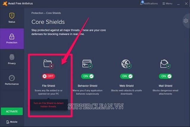 Hướng dẫn cách tắt diệt virus avast free trên Windows 10