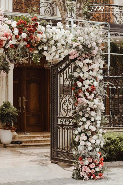 Cổng hoa cưới đẹp khung hình chữ nhật