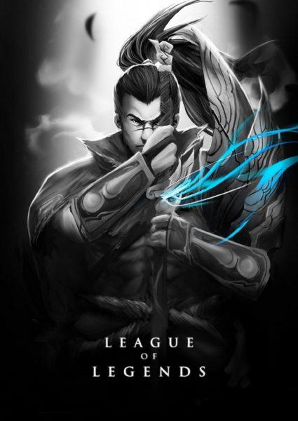 một bức ảnh đen trắng của Yasuo