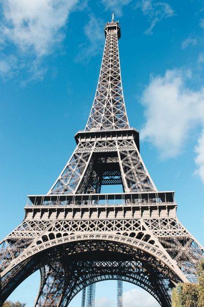 Hình ảnh tháp Eiffel nhìn từ bên dưới