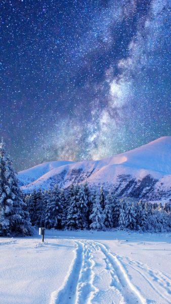 Hình ảnh mùa đông đẹp với những ngôi sao trên bầu trời