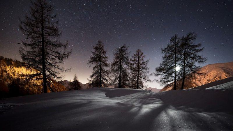 Hình ảnh mùa đông đẹp về đêm
