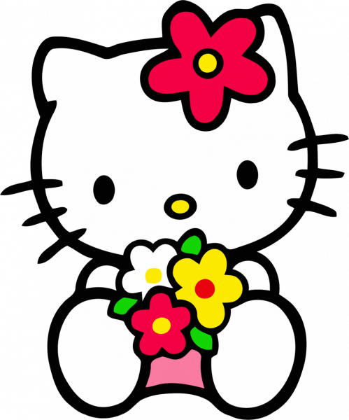 Hình ảnh hello kitty với nơ hoa