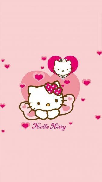 hình ảnh hello kitty màu hồng nhạt