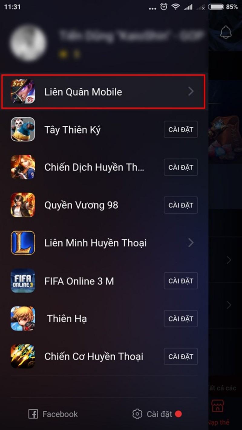 Cách tăng thẻ thành viên qua Garena .app