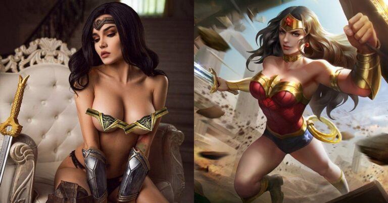 Cosplay Wonder Woman 18+ thả rông để lộ vùng nhạy cảm khiến anh em rạo rực