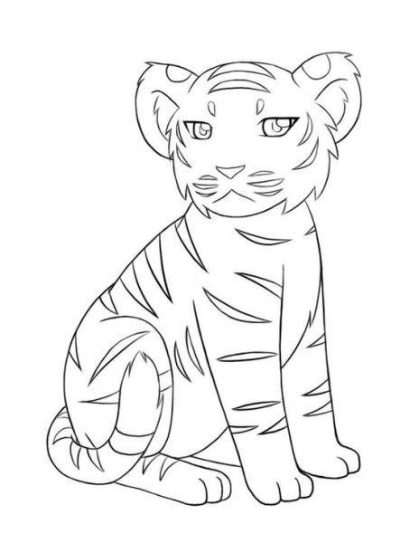 Tranh tô màu con hổ buồn