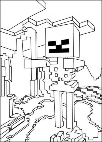 Trang tô màu Minecraft với bức tranh thu nhỏ