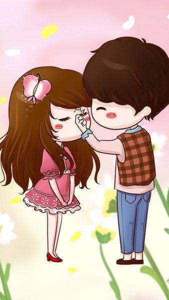 hình chibi tình yêu con trai nắm mũi con gái