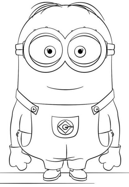 Tranh tô màu khuôn mặt Minion