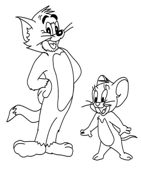 Tô màu Tom và Jerry đứng cạnh nhau