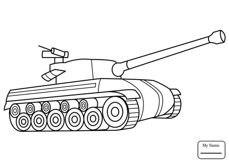 Tranh tô màu chiếc xe tăng đơn giản
