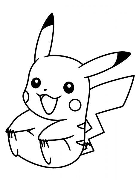 Tranh tô màu Pikachu ngồi cạnh nhau