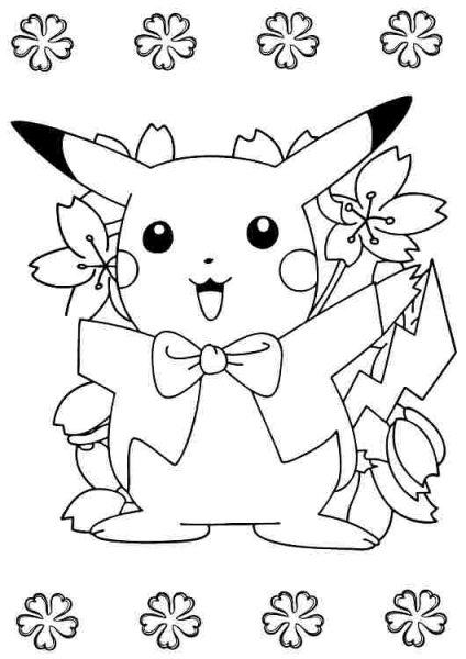 Hình ảnh Pikachu mặc vest và đeo nơ