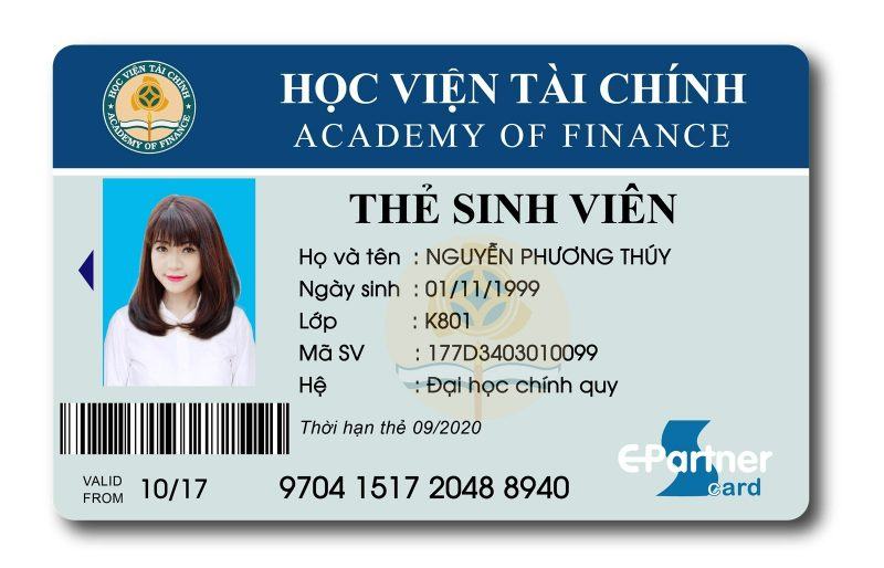 Thẻ sinh viên học viện tài chính