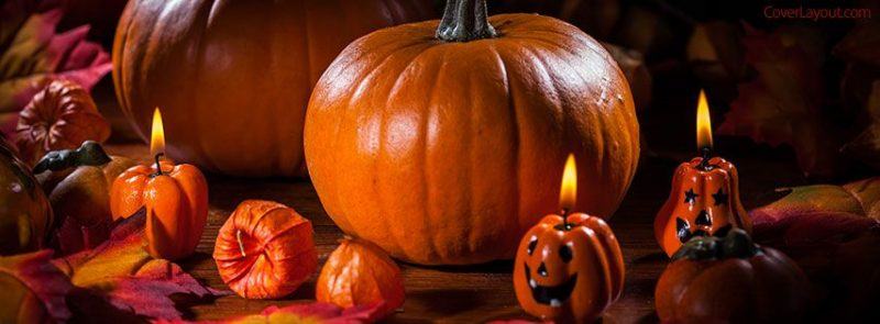 Ảnh Bìa Halloween Bí Ngô Dưới Ánh Nến