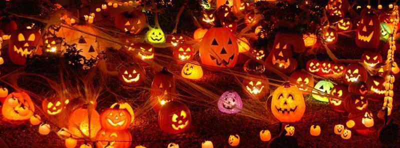 Hình nền bí ngô Halloween phát sáng