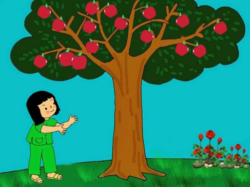 Hình ảnh cây táo hoạt hình