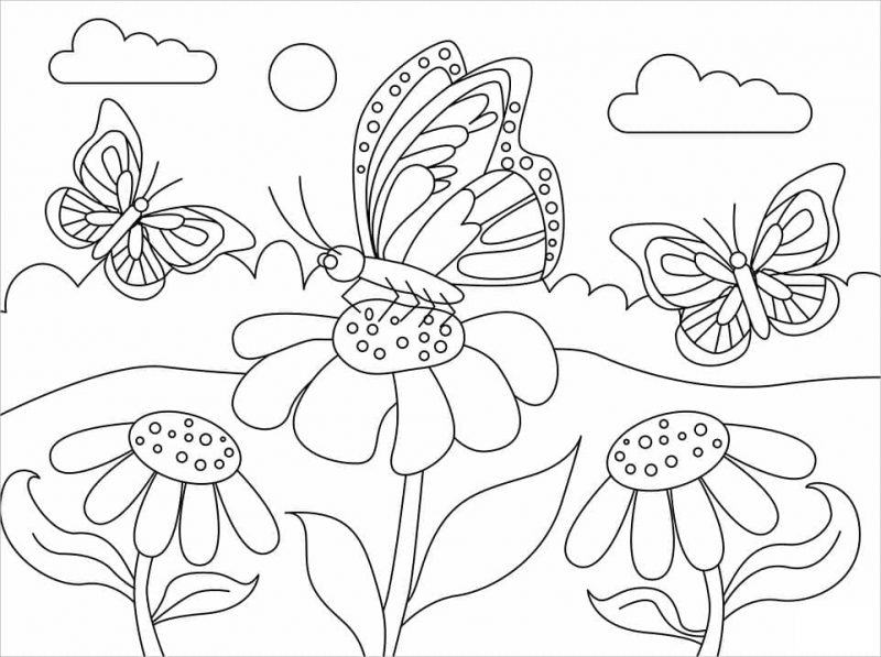 Một con bướm là một bông hoa vẽ một chiếc lá