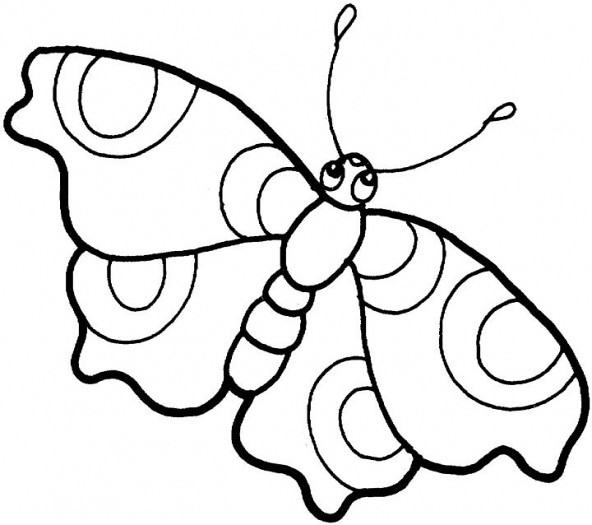 Tranh tô màu con bướm dang rộng đôi cánh