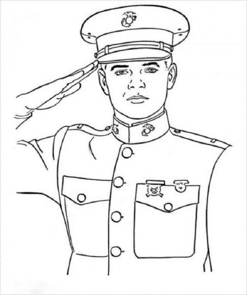 Phim hoạt hình minh họa người lính chào cờ