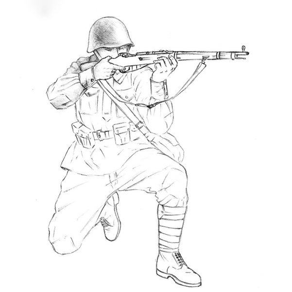 Phim hoạt hình về một người lính sử dụng súng trường