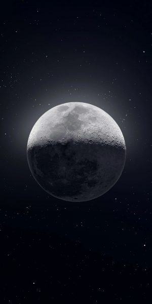 Hình ảnh mặt trăng nửa trắng nửa đen